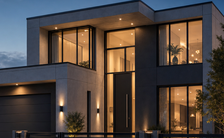 Modern residence exterior detail