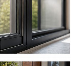 Slim black window frame detail