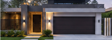 Modern home project with garage and entrance